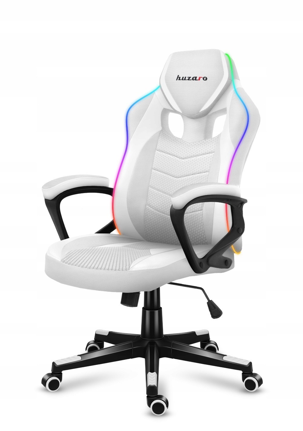 Herná stolička Huzaro Force 2.5 White Mesh, čiernobiela látka